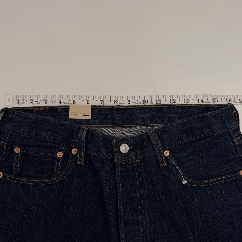 Levi's 501 Original Fit Men's Jeans 32x32 Dark Wash Blue Denim Button Fly NEW - Picture 6 of 11